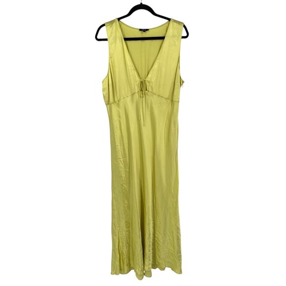 Rails Dress Cindi satin sleeveless v neck satin chartreuse size XXL - Picture 2 of 8